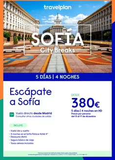 Catálogo Travelplan en Bera | Escápate a Sofía | 2026-12-13T00:00:00.000Z - 2026-12-17T00:00:00.000Z