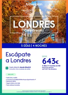 Catálogo Travelplan en Bera | Escápate a Londres  | 2026-12-13T00:00:00.000Z - 2026-12-17T00:00:00.000Z