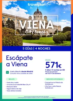 Catálogo Travelplan en Bera | Escápate a Viena | 2026-12-13T00:00:00.000Z - 2026-12-17T00:00:00.000Z