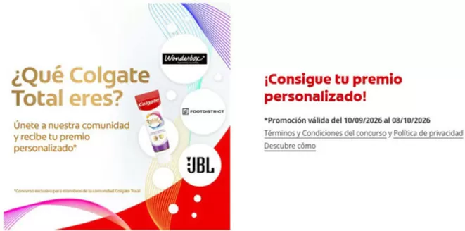 Catálogo Colgate | ¡Consigue tu premio personalizado! | 2026-09-15T00:00:00.000Z - 2026-10-08T00:00:00.000Z