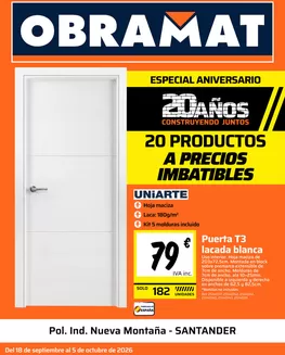 Catálogo Obramat | Especial Aniversario- Santander | 2026-09-18T00:00:00.000Z - 2026-10-05T00:00:00.000Z