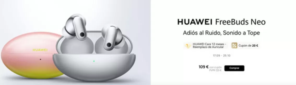 Catálogo Huawei en Doñinos de Salamanca | HUAWEI FreeBuds Neo | 2026-09-18T00:00:00.000Z - 2026-10-25T00:00:00.000Z