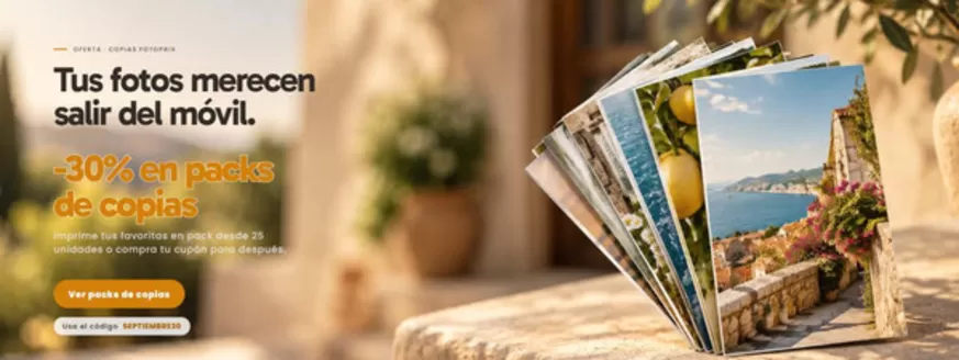 Catálogo Fotoprix en Ontinyent | -30% en packs de copias | 2026-09-22T00:00:00.000Z - 2026-09-30T00:00:00.000Z