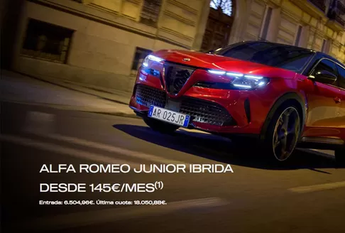 Catálogo Alfa Romeo | Alfa Romeo Junior Ibrida Desde 145€/Mes | 2026-09-23T00:00:00.000Z - 2026-10-31T00:00:00.000Z