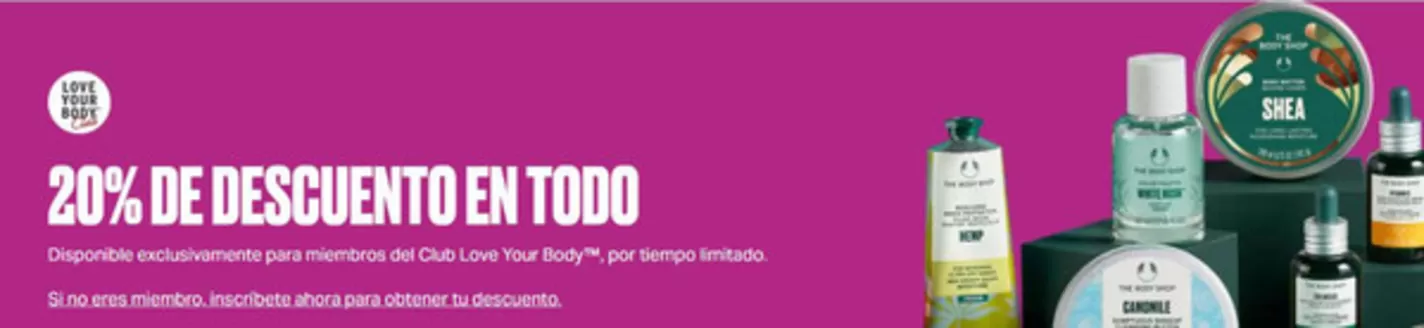 Catálogo The Body Shop en Castejón de Monegros | 20% de descuento en todo | 2026-09-29T00:00:00.000Z - 2026-10-12T00:00:00.000Z