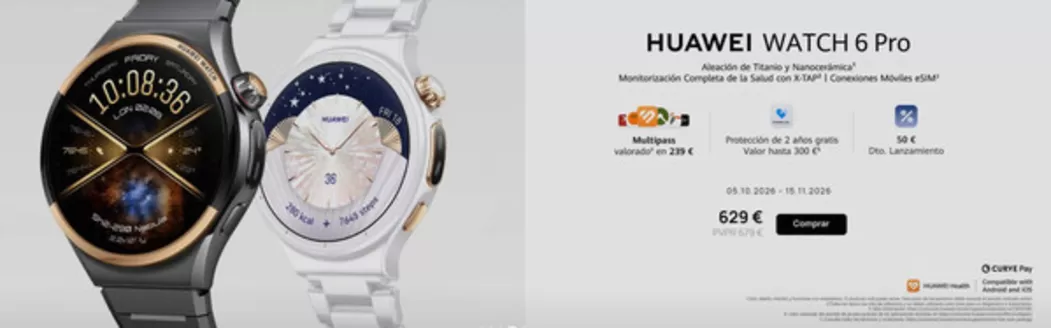 Catálogo Huawei en Talavera la Real | Huawei Watch 6 Pro | 2026-10-05T00:00:00.000Z - 2026-11-15T00:00:00.000Z