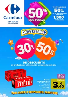 Catálogo Carrefour en Sauzal | 50% QUE VUELVE + 2ªUD. AL -50% | 2026-10-13T00:00:00.000Z - 2026-10-26T00:00:00.000Z