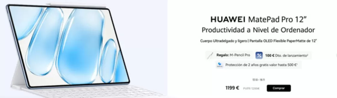 Catálogo Huawei | HUAWEI MatePad Pro 12 | 2026-10-13T00:00:00.000Z - 2026-11-16T00:00:00.000Z