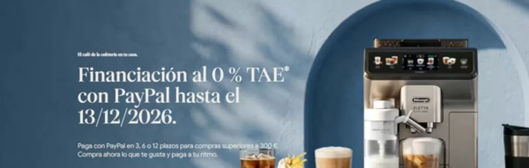 Catálogo De'Longhi | Financiación Al 0% Tae Con PayPal | 2026-10-19T00:00:00.000Z - 2026-12-13T00:00:00.000Z