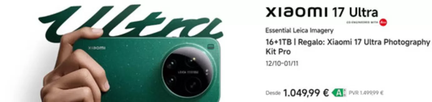 Catálogo Xiaomi | XIAOMI 17 Ultra | 2026-10-19T00:00:00.000Z - 2026-11-01T00:00:00.000Z