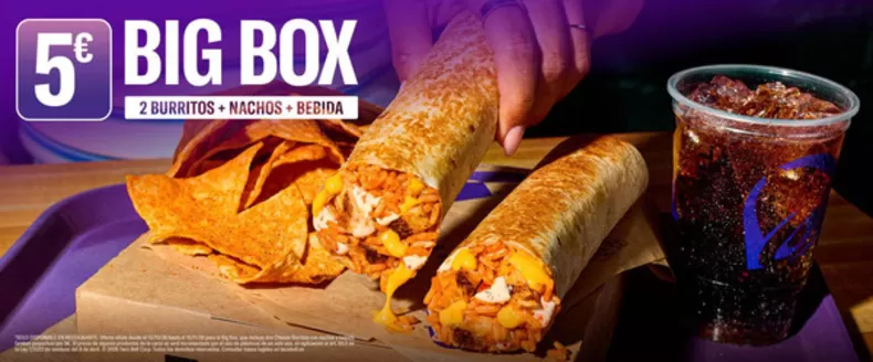 Catálogo Taco Bell | 5€ Big Box 2 Burritos + Nachos + Bebida | 2026-10-22T00:00:00.000Z - 2026-11-15T00:00:00.000Z