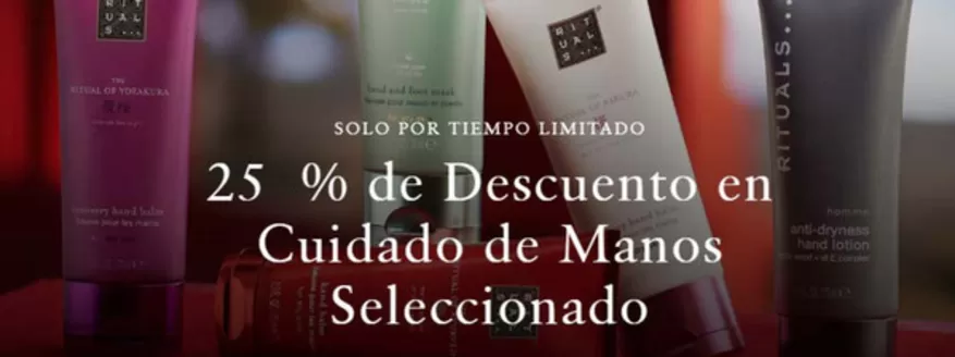 Catálogo Rituals en Bilbao | 25% de Descuento en Cuidado de Manos Seleccionado | 2026-10-30T00:00:00.000Z - 2026-11-12T00:00:00.000Z