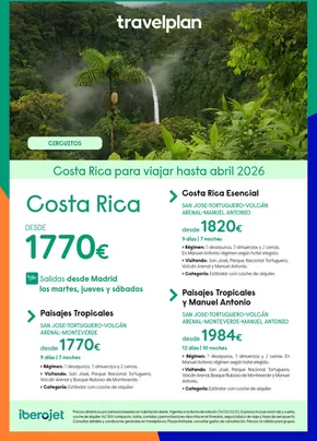 Catálogo Travelplan en Lleida | Travelplan Costa Rica | 2025-06-17T00:00:00.000Z - 2026-04-30T00:00:00.000Z