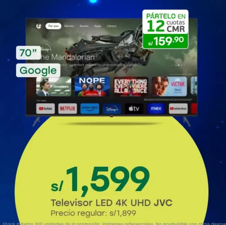 JVC - Televisor LED 4K UHD