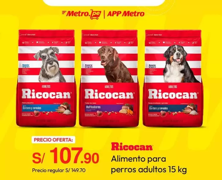 Ricocan - Alimento para perros adultos 15 kg