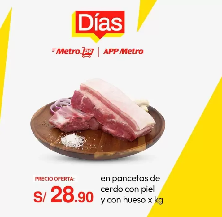 Metro - Pancetas De Cerdo Con Piel Y Con Hueso