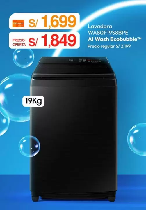 Samsung - WABOF19S8BPE Al Wash Ecobubble™™