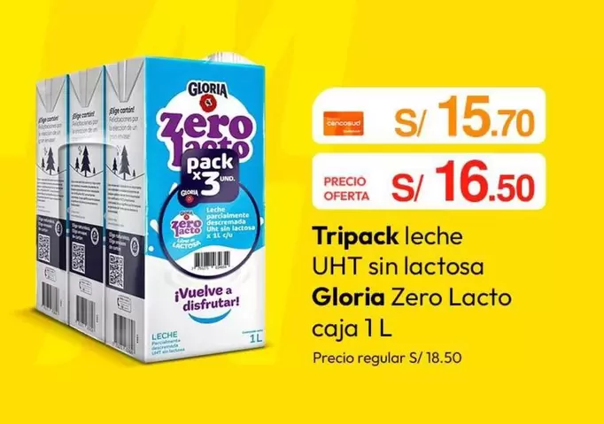 Gloria - leche UHT sin lactosa
