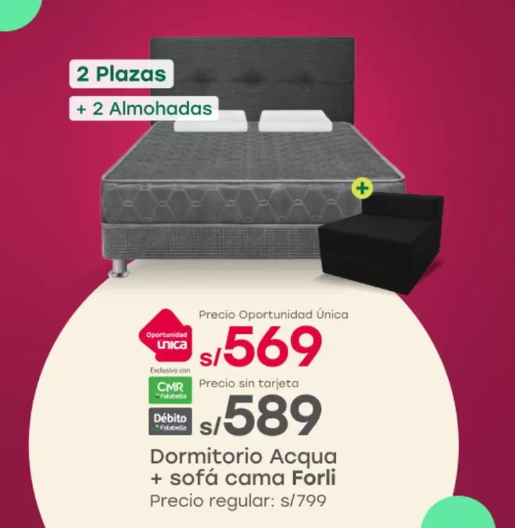 Forli - Dormitorio Acqua + sofá cama