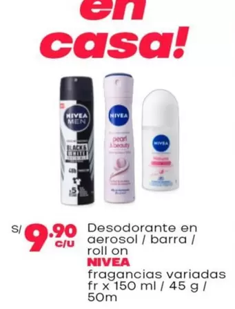 Nivea - Desodorante en aerosol / barra / roll on