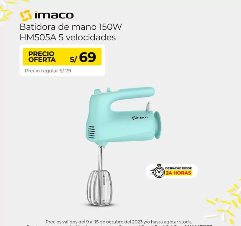 Imaco - Batidora de mano 150W HM505A 5 velocidades