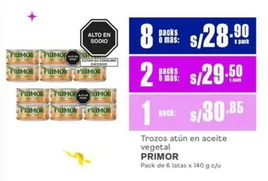 Primor - Trozos atún en aceite vegetal