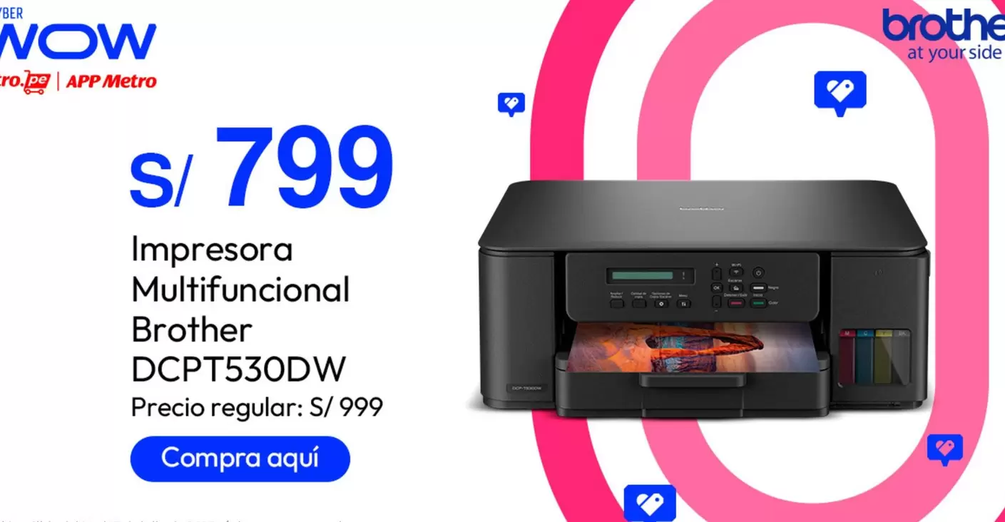 Brother - Impresora Multifuncional DCPT530DW