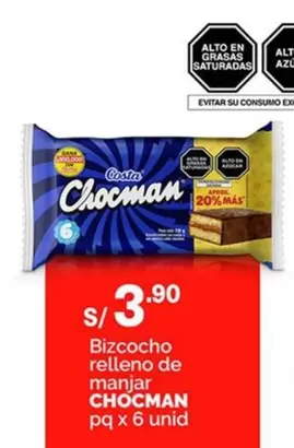 Costa - Bizcocho relleno de manjar CHOCMAN