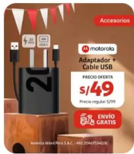 Motorola - Adaptador + Cable USB