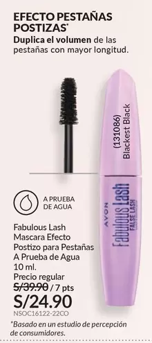 Avon - Fabulous Lash Mascara Efecto Postizo para Pestañas