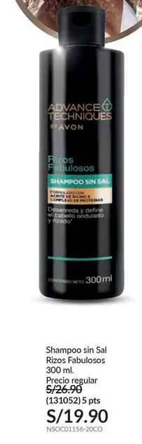 Avon - Shampoo sin Sal Rizos Fabulosos
