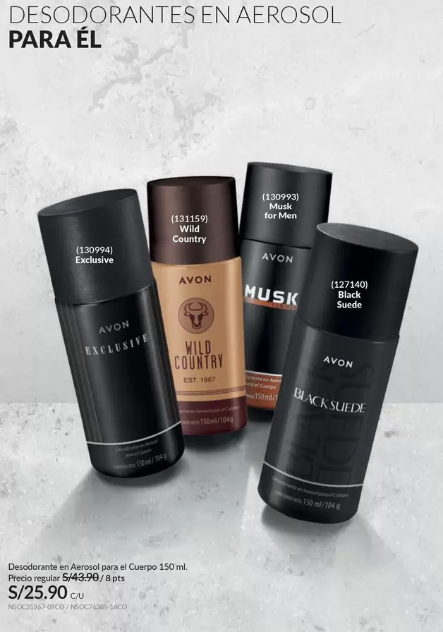 Avon - Desodorantes en Aerosol