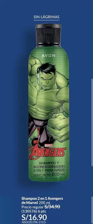 Marvel - Shampoo 2 en 1 Avengers de  200 ml