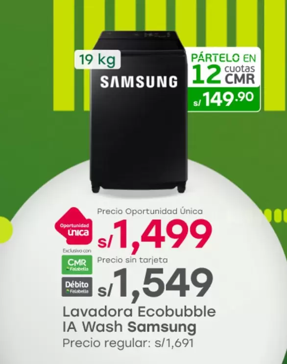 Samsung - Lavadora Ecobubble IA Wash
