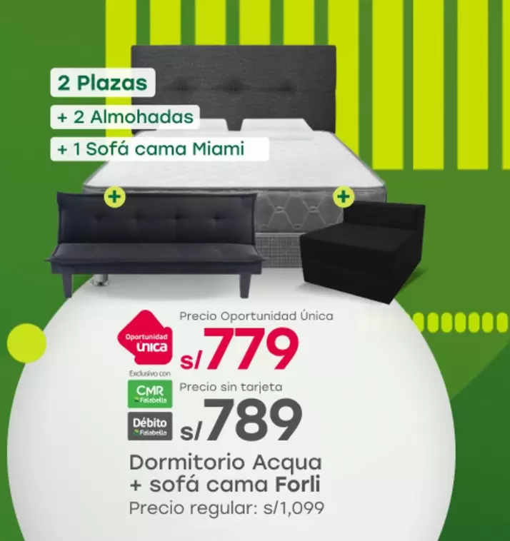 Forli - Dormitorio Acqua + sofá cama