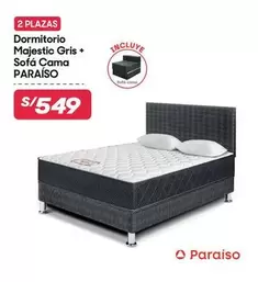 Paraiso - Dormitorio Majestic Gris + Sofá Cama