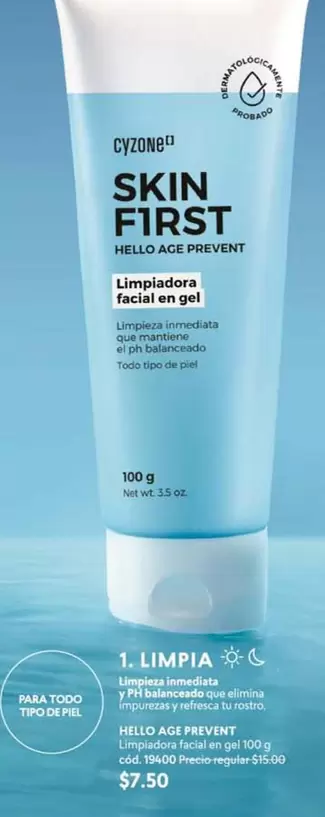 Age - SKIN FIRST HELLO AGE PREVENT Limpiadora facial en gel