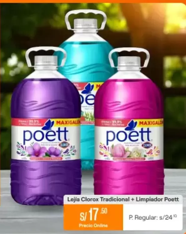 Poett - Lejia Clorox Tradicional + Limpiador
