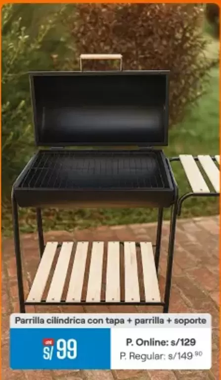 Parrilla cilindrica con tapa parrilla + soporte