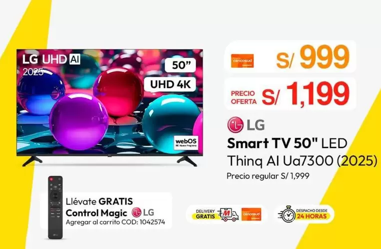 Lg - Smart TV 50" LED Thing Al Ua7300 (2025)