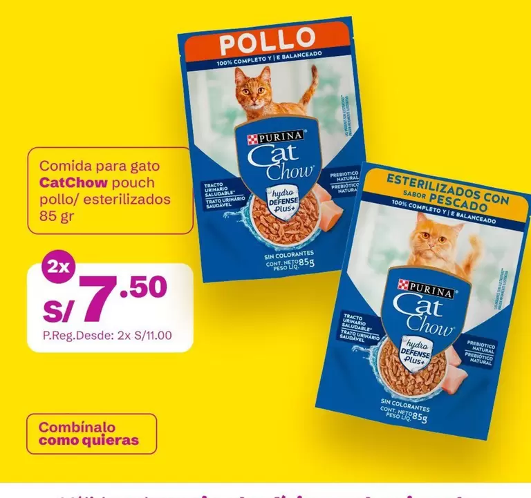 Gato - CatChow pouch pollo/ esterilizados