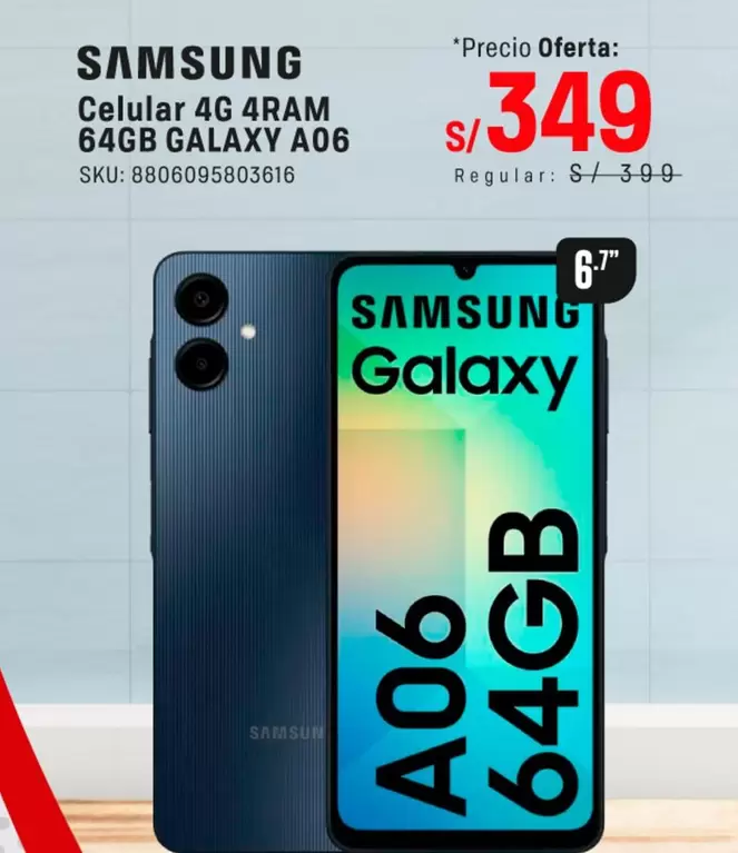 Samsung - Celular 4G 4RAM 64GB GALAXY A06