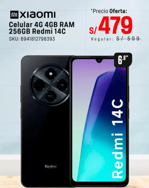 Xiaomi - 4G 4GB RAM 256GB Redmi 14C