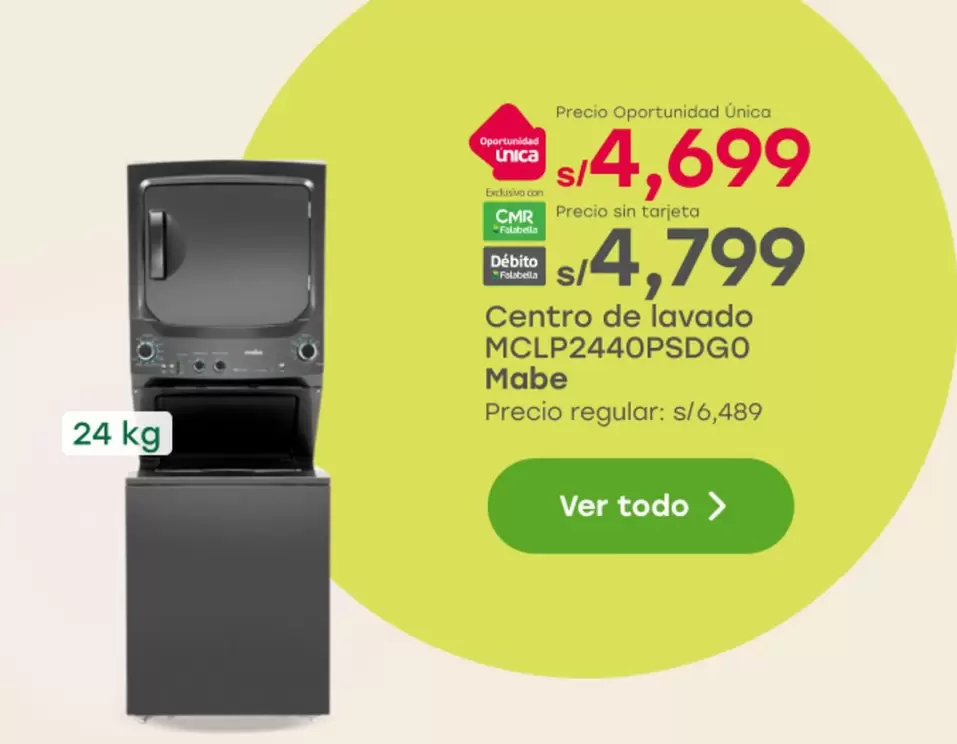 Mabe - Centro de lavado MCLP2440PSDGO