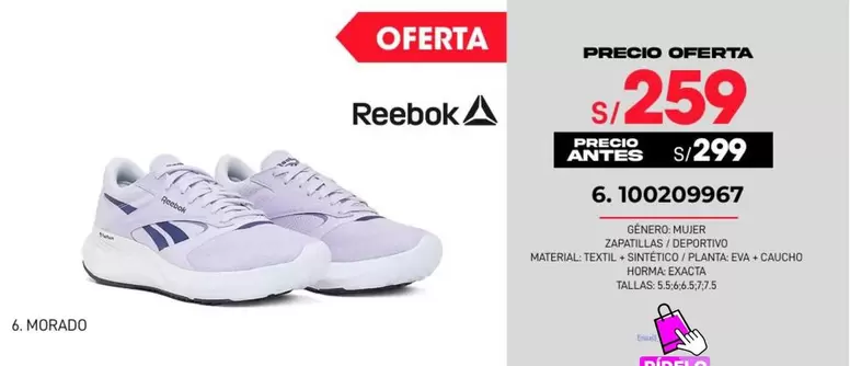 Reebok - Tenis Mujer