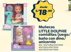 LITTLE DOLPHIE comiditas/juego/baño con dino/unicornio