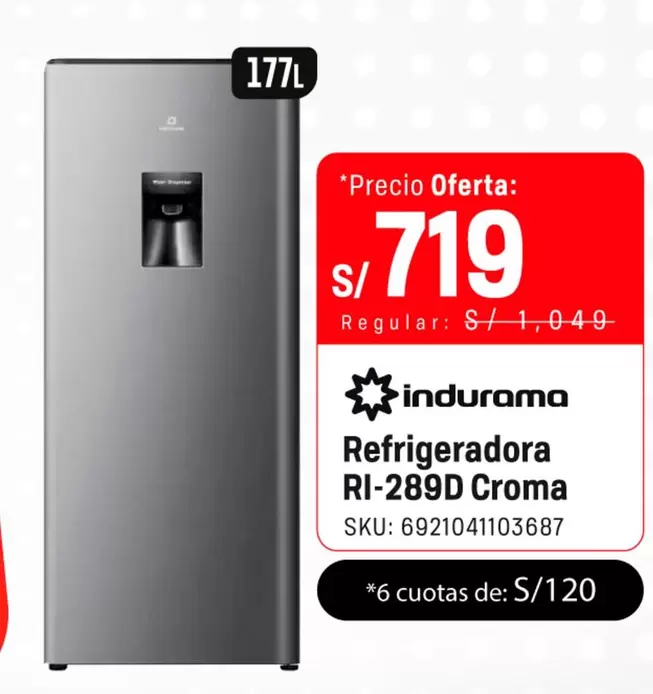 Indurama - Refrigeradora RI-289D Croma