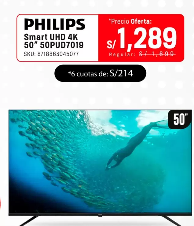 Philips - Smart UHD 4K 50" 50PUD7019