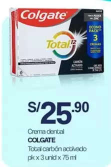 Colgate - Crema dental Total carbón activado