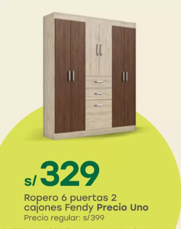 Ropero 6 puertas 2 cajones